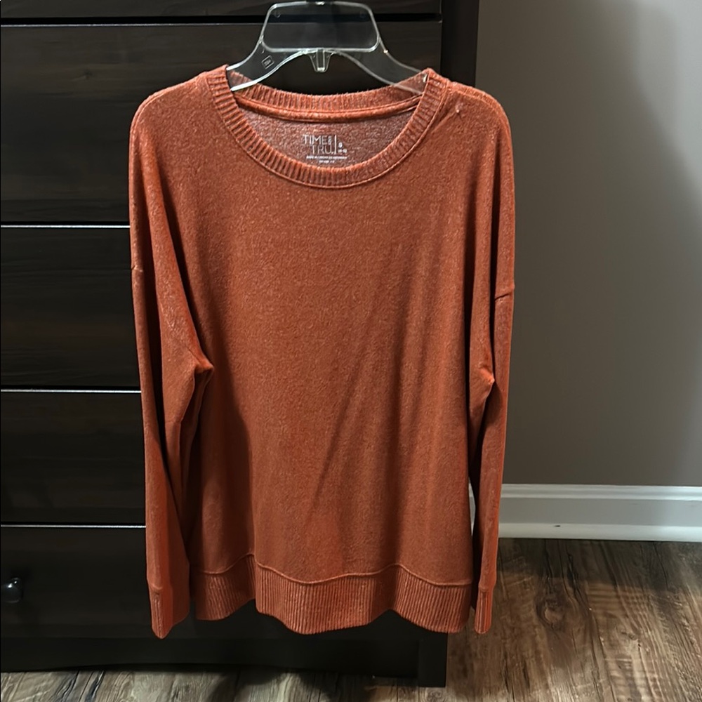 Time and True Brand  new with no tags Orange Sweater. Love it but to big for me